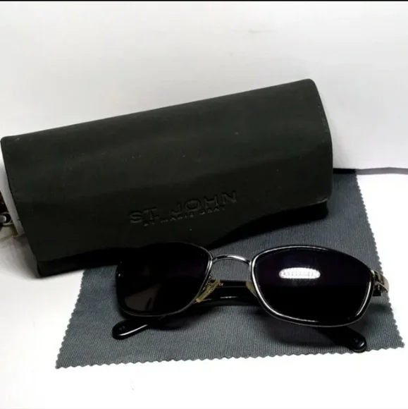 ST John Black Knit Logo Sunglasses St. John | Accessories | St John Knit Logo Sunglasses Made  main image 2